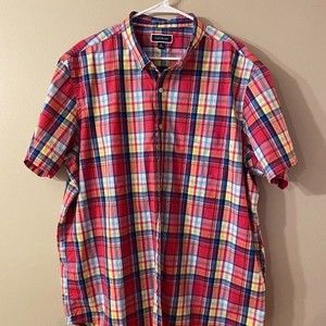 Club Room 3XL Men's button down SS Shirt, Red, yellow, light blue, white color